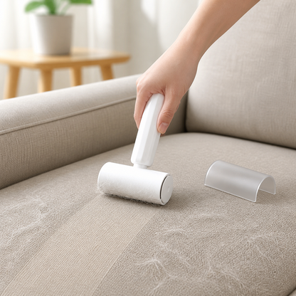Petlux Mini Portable Lint Roller & 60-Sheet Refills – Sticky Pet Hair Remover for Clothes, Furniture, Car & Travel