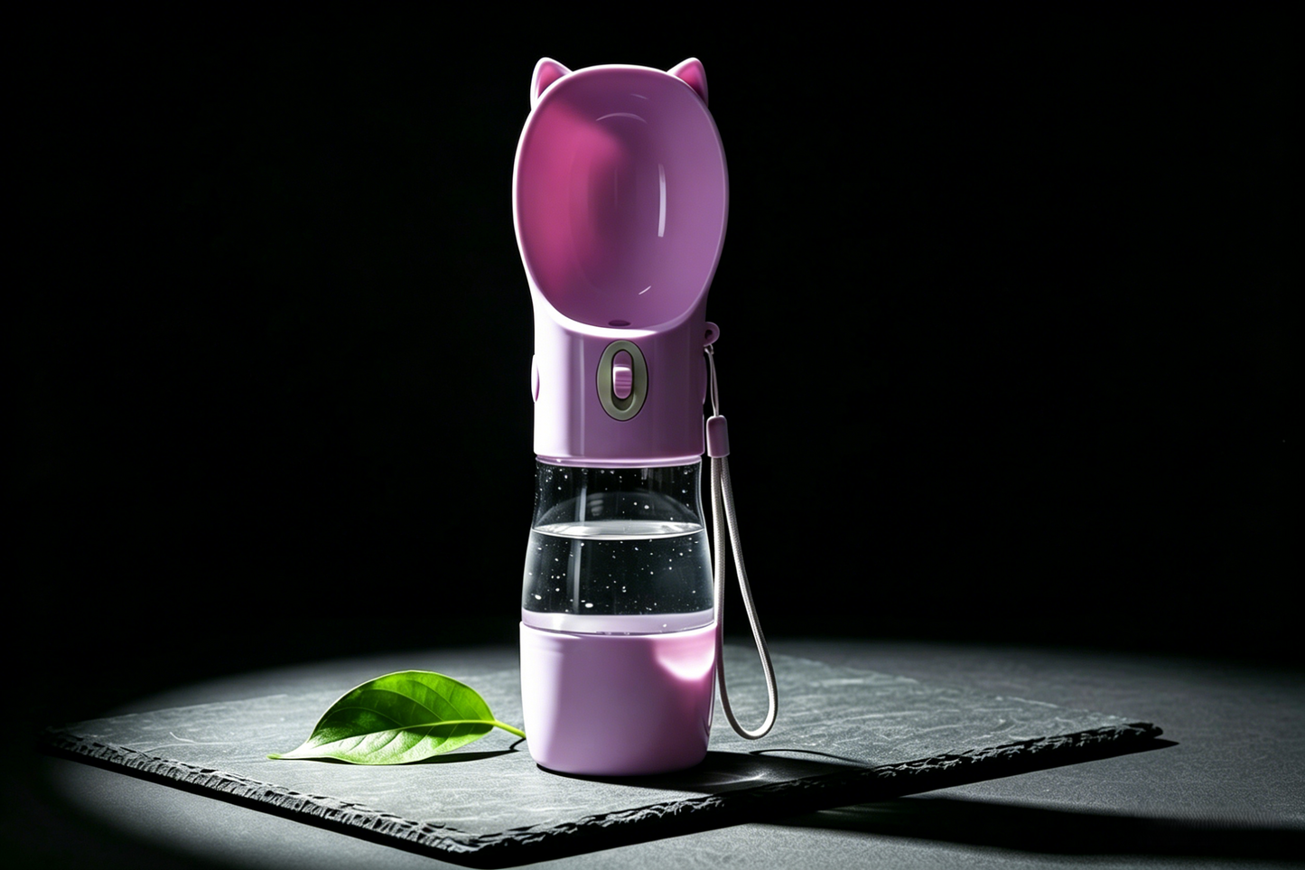 Portable Pet Water Bottle & Food Cup 2-in-1 | 250ml + 180ml Travel Dispenser for Dogs & Cats